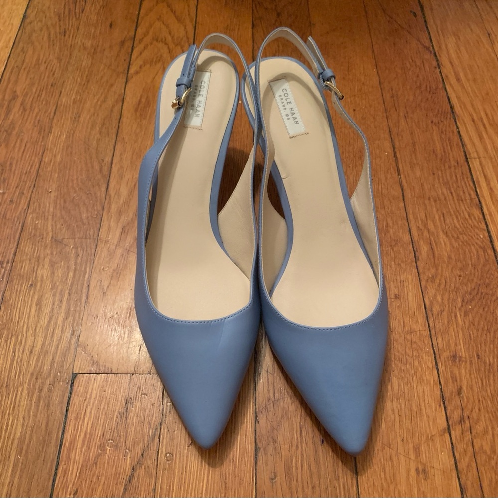 cole haan blue slingback heels